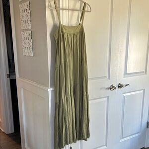 Hem & Thread Olive Green Maxi Dress